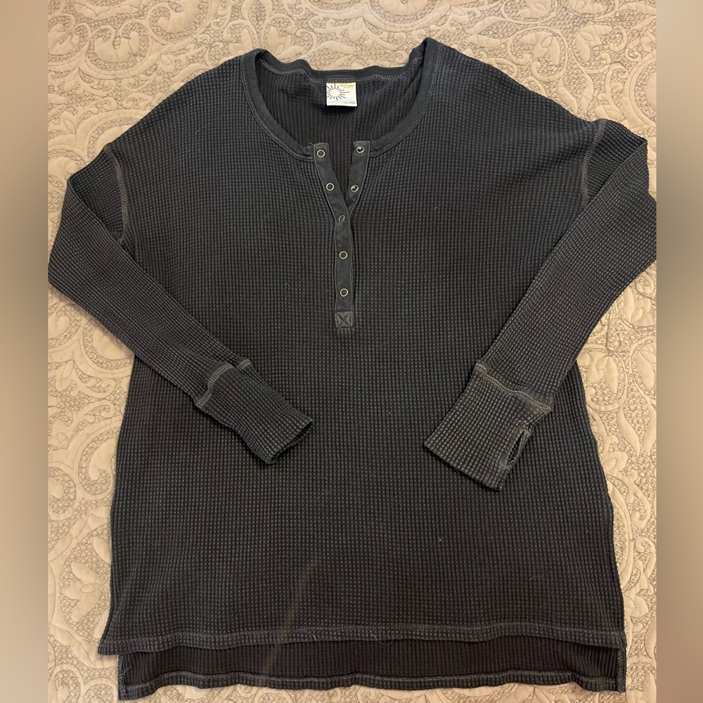 Aerie offline oversized button down waffle tee